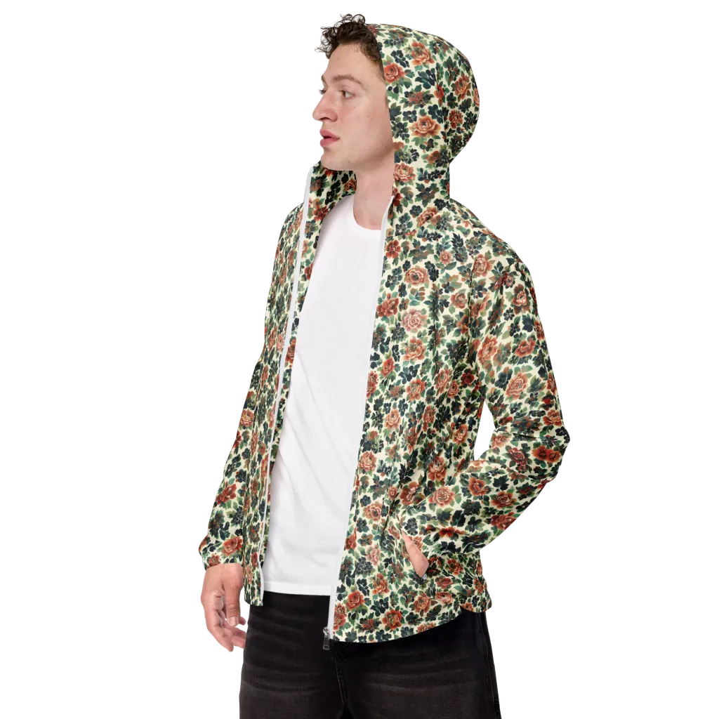 Twilight Rose Garden on Men's Windbreaker — Left Front