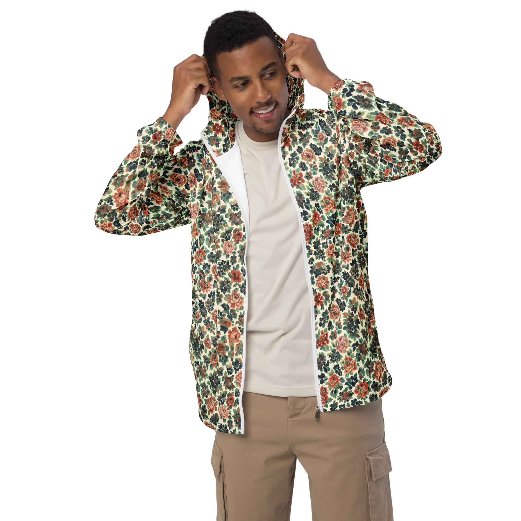 Twilight Rose Garden on Men's Windbreaker — Front