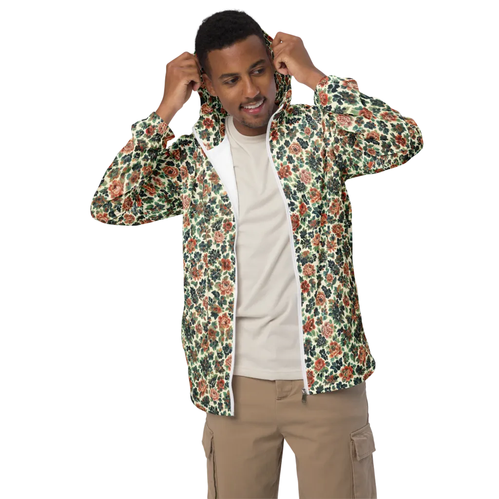 Twilight Rose Garden on Men's Windbreaker — Front