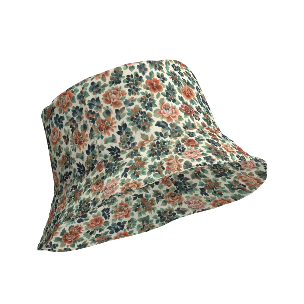 Twilight Rose Garden on Reversible Bucket Hat — Product details Outside