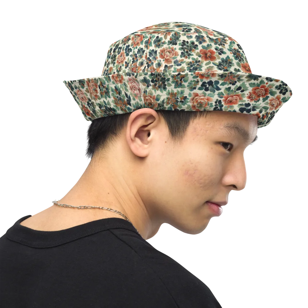 Twilight Rose Garden on Reversible Bucket Hat — Right Outside
