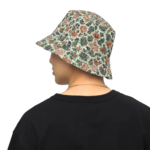 Twilight Rose Garden on a Reversible Bucket Hat