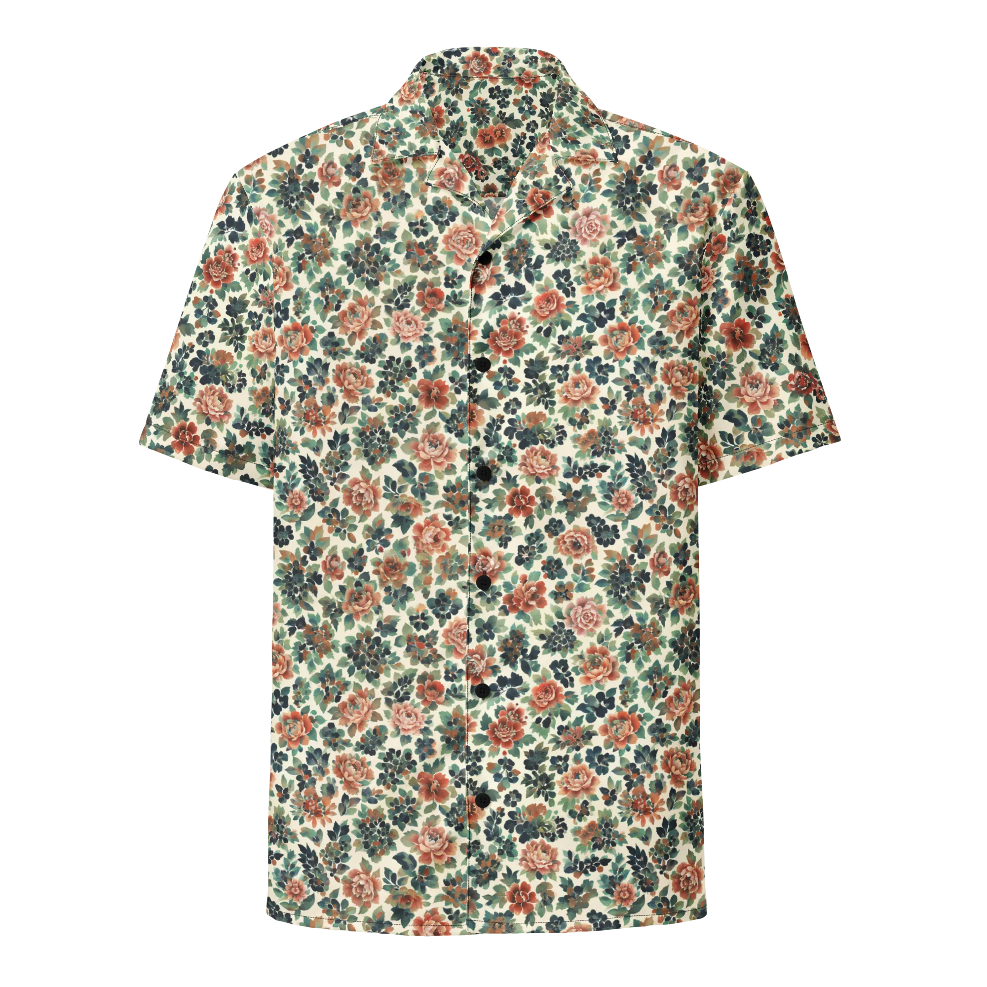 Twilight Rose Garden on Button Shirt — Front