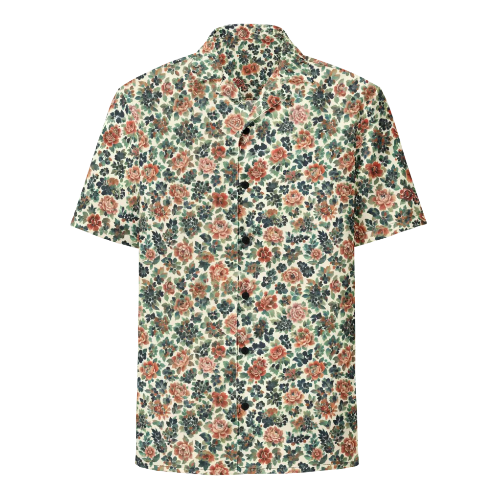 Twilight Rose Garden on Button Shirt — Front