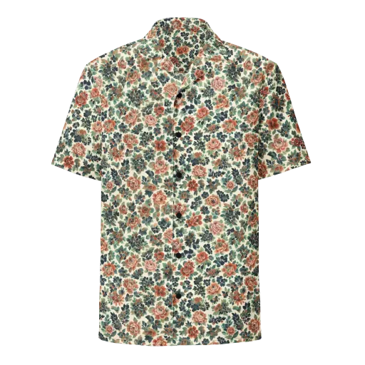 Twilight Rose Garden on a Button Shirt