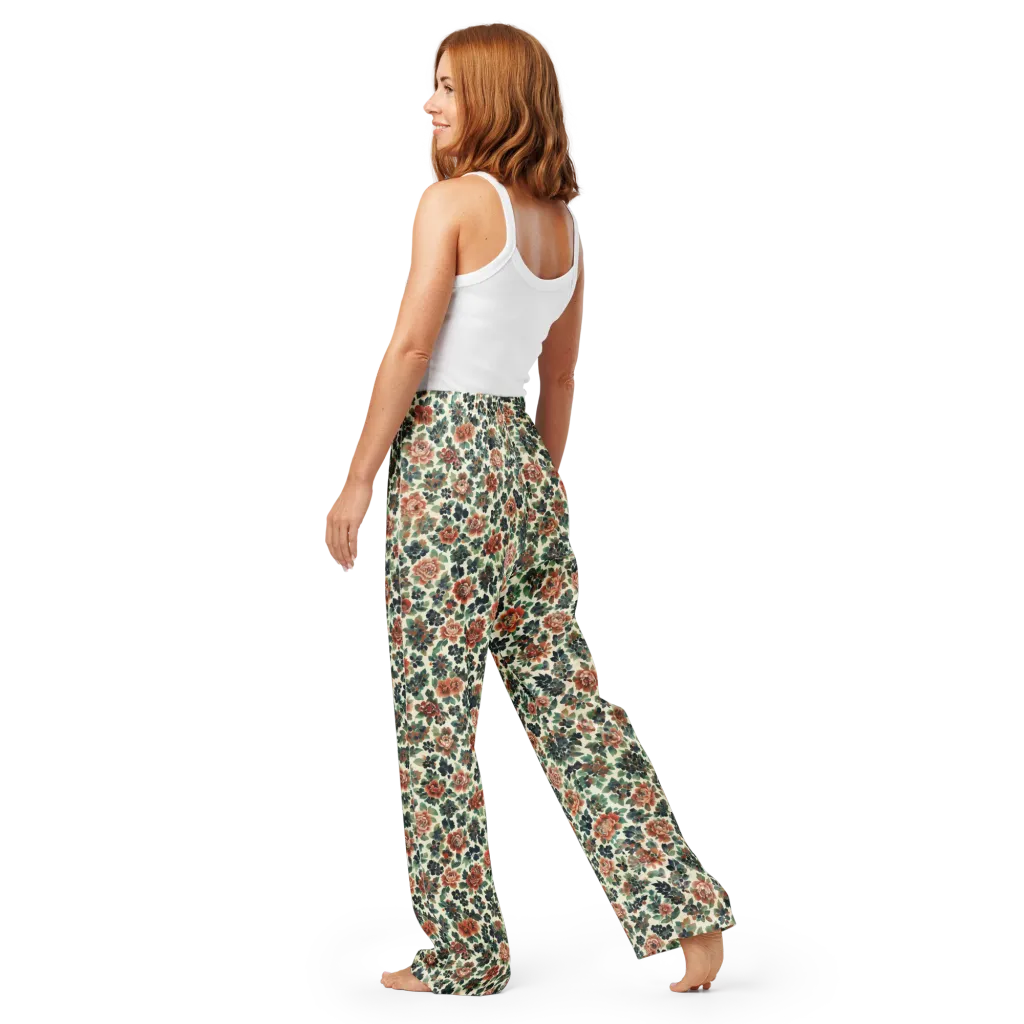 Twilight Rose Garden on Women's Pajama Pants — Back