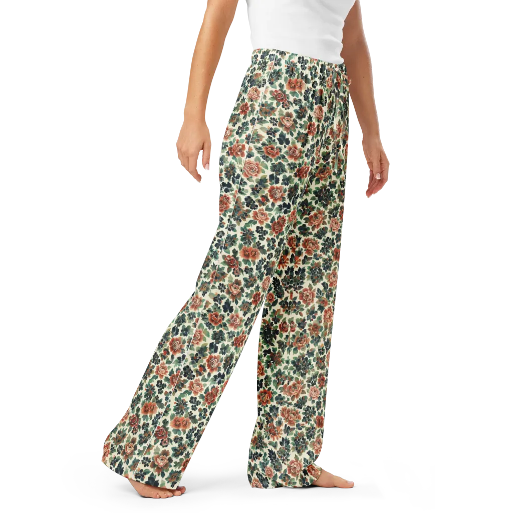 Twilight Rose Garden on Women's Pajama Pants — Right Front