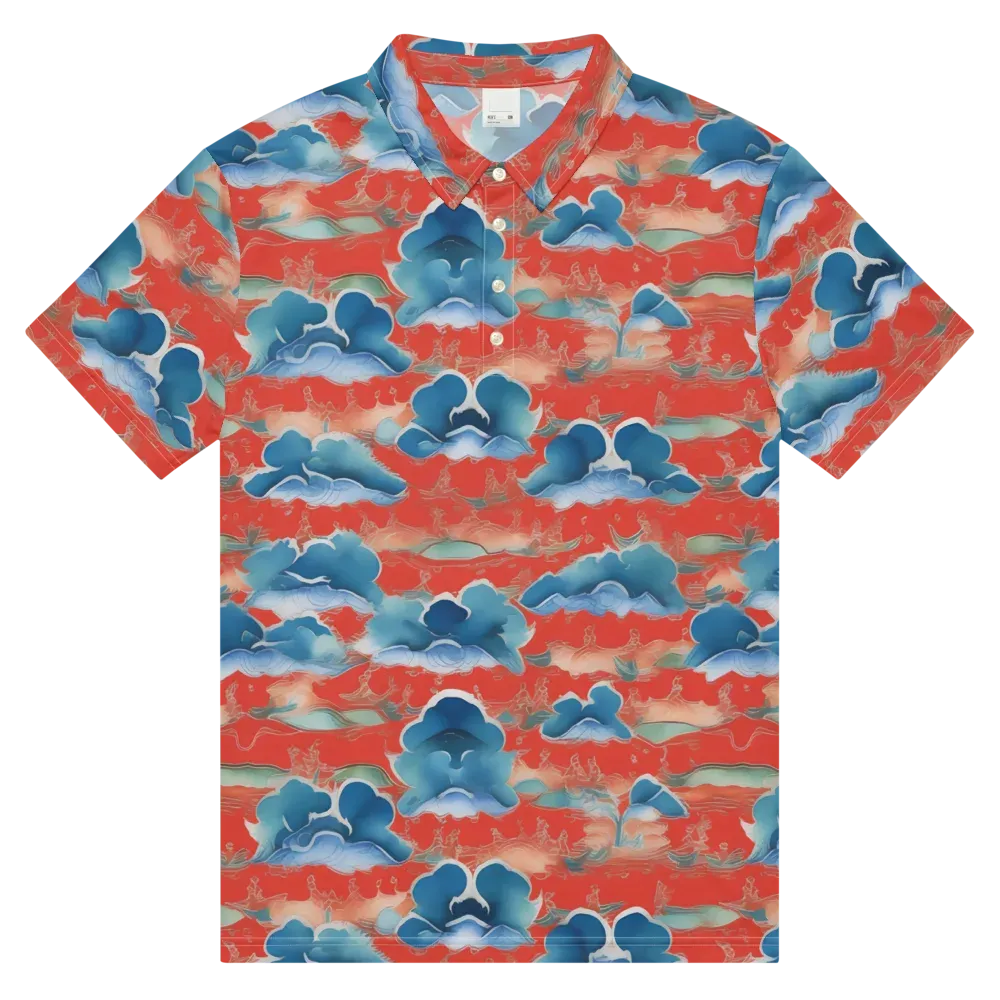 Vermilion Cloudscape on Men's Slim Fit Polo Shirt — Front