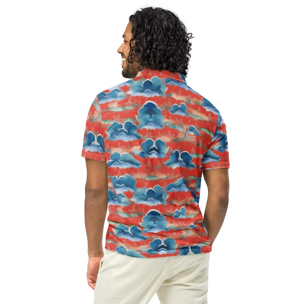 Vermilion Cloudscape on Men's Slim Fit Polo Shirt — Back