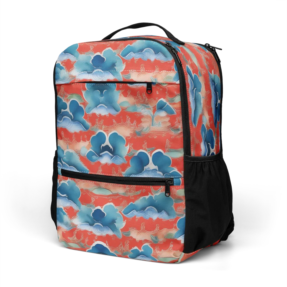 Vermilion Cloudscape on Utility Backpack — Left Front