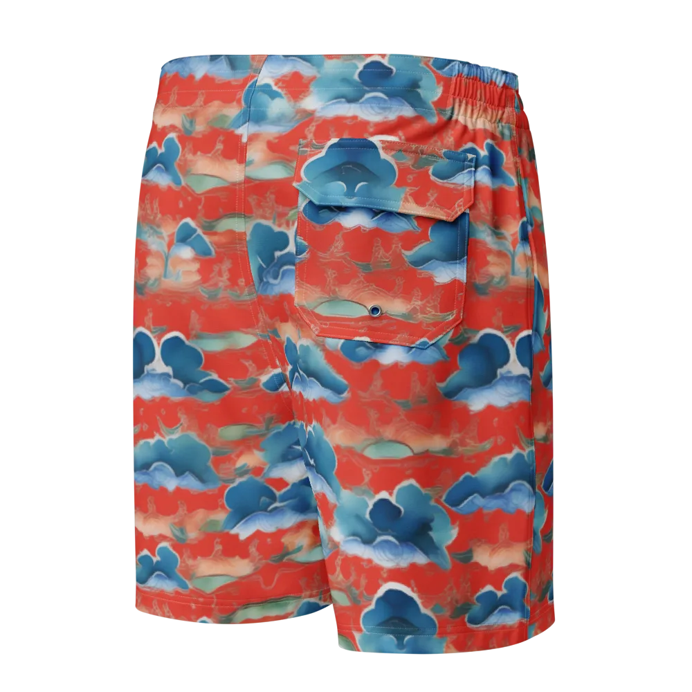Vermilion Cloudscape on Men's Board Shorts — Back