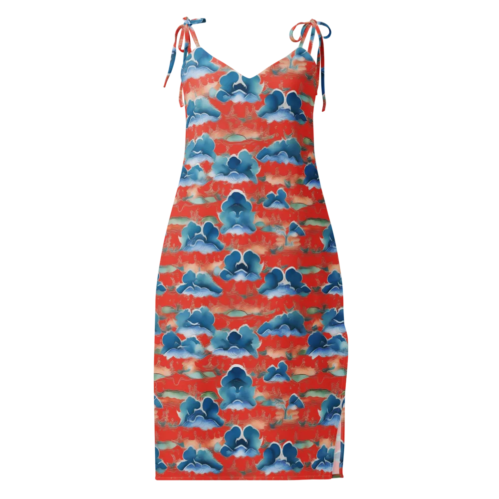 Vermilion Cloudscape on Slip Dress — Front
