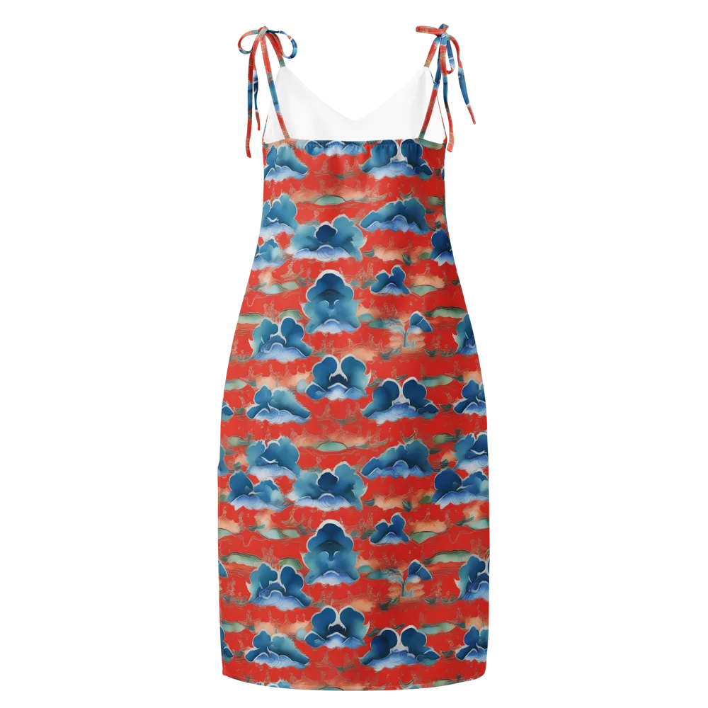 Vermilion Cloudscape on Slip Dress — Back