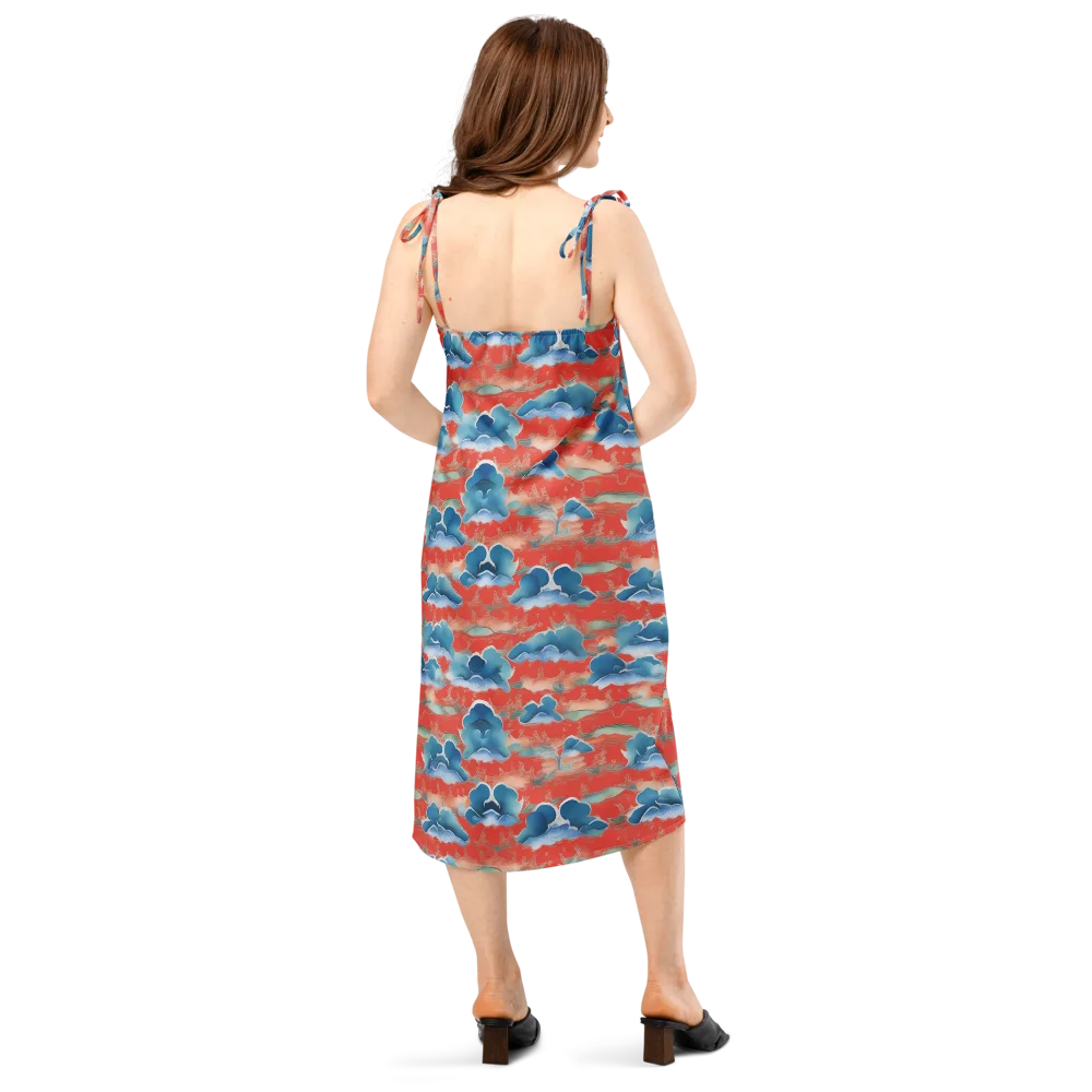 Vermilion Cloudscape on Slip Dress — Back