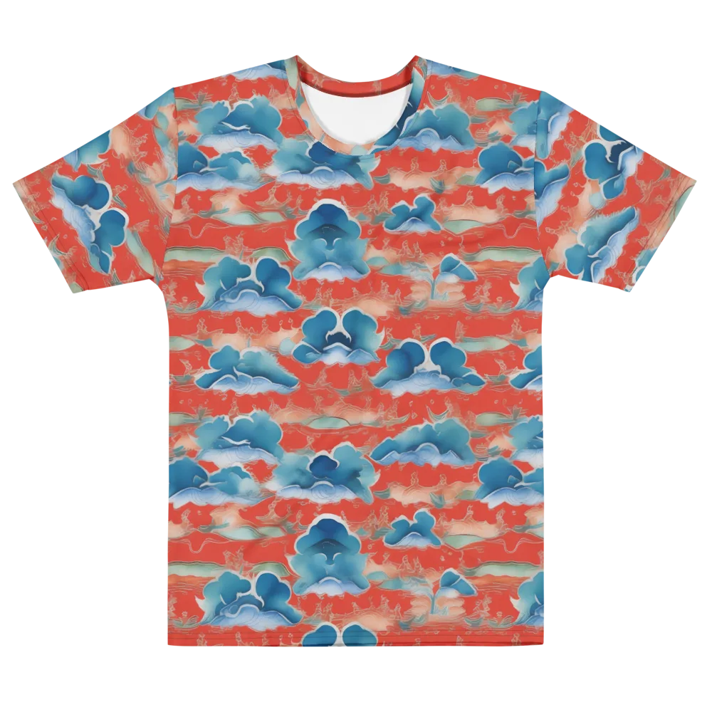 Vermilion Cloudscape on Men's Cotton Crew Neck T-Shirt — Front
