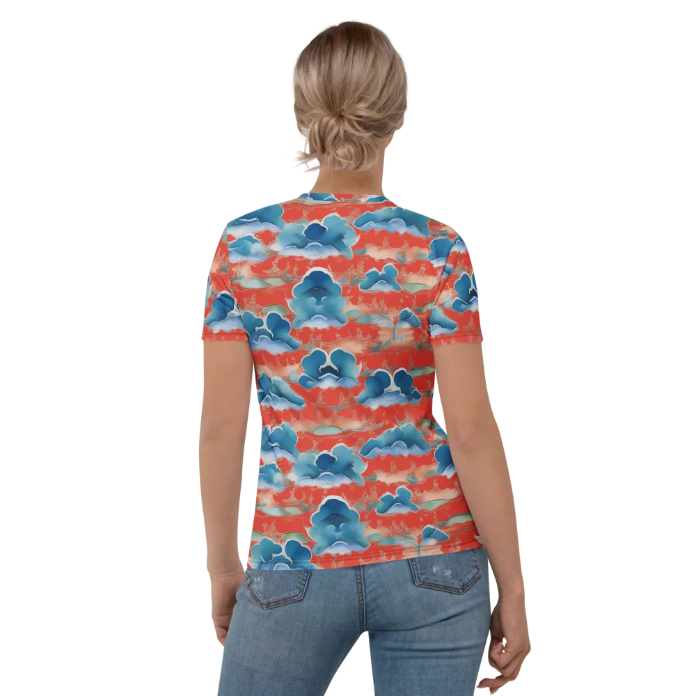 Vermilion Cloudscape on Women's Crew Neck T-Shirt — Back