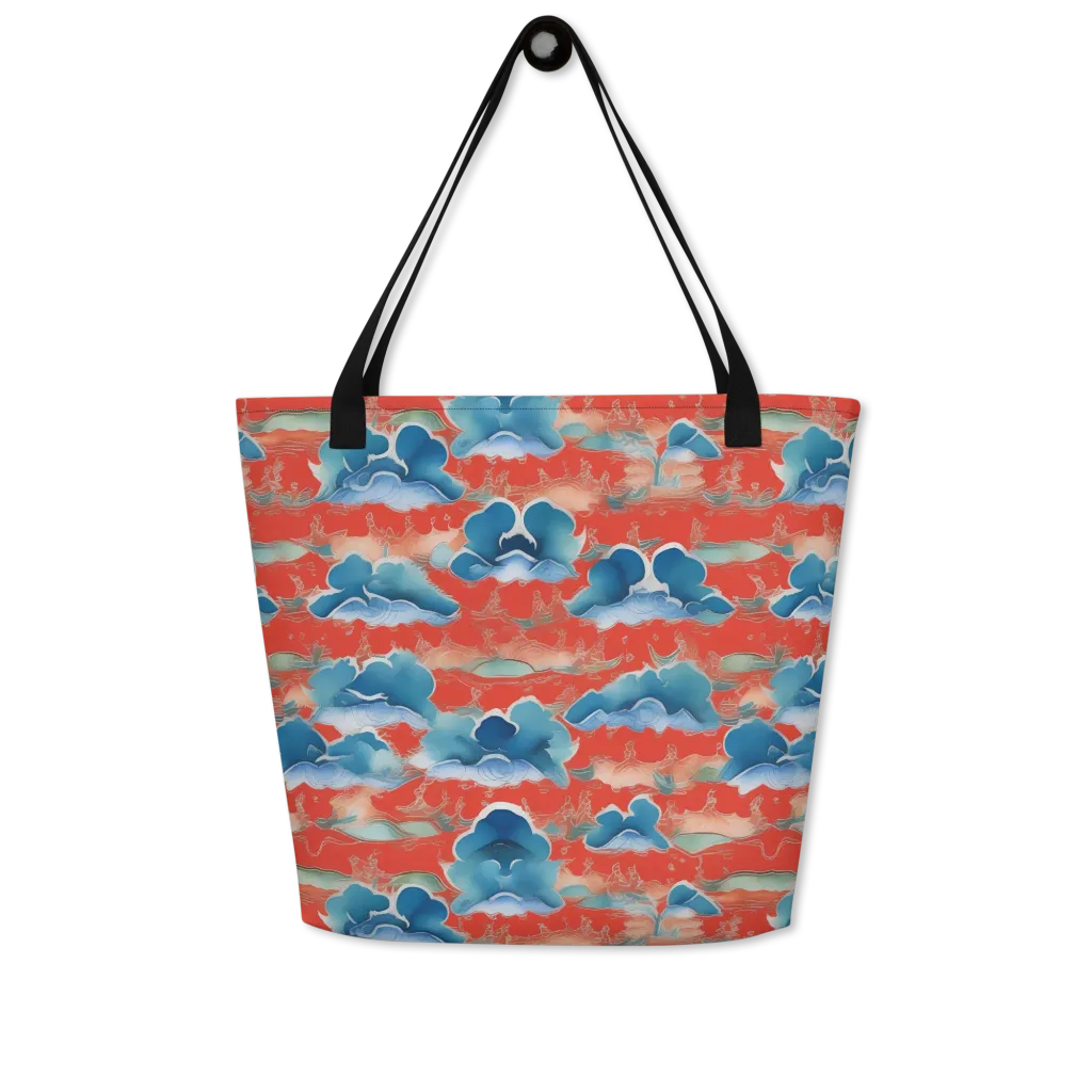 Vermilion Cloudscape on Large Tote Bag W/ Pocket — Front