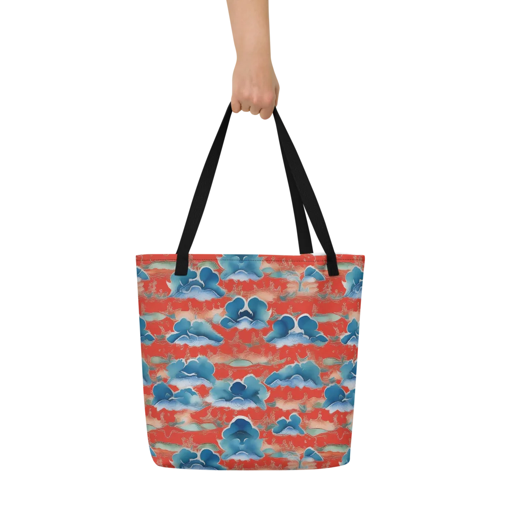 Vermilion Cloudscape on Large Tote Bag W/ Pocket — Front