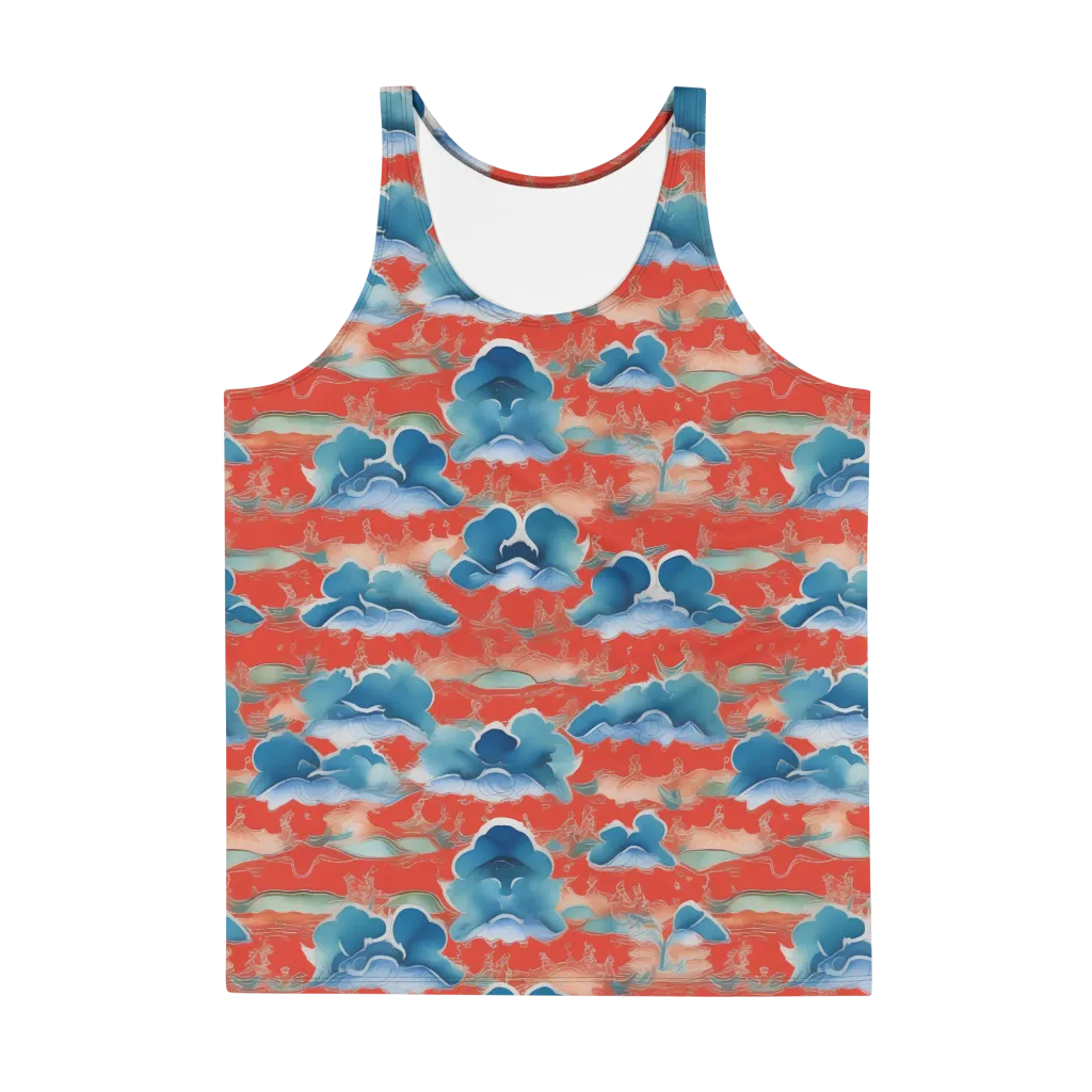 Vermilion Cloudscape on Men's Tank Top — Front