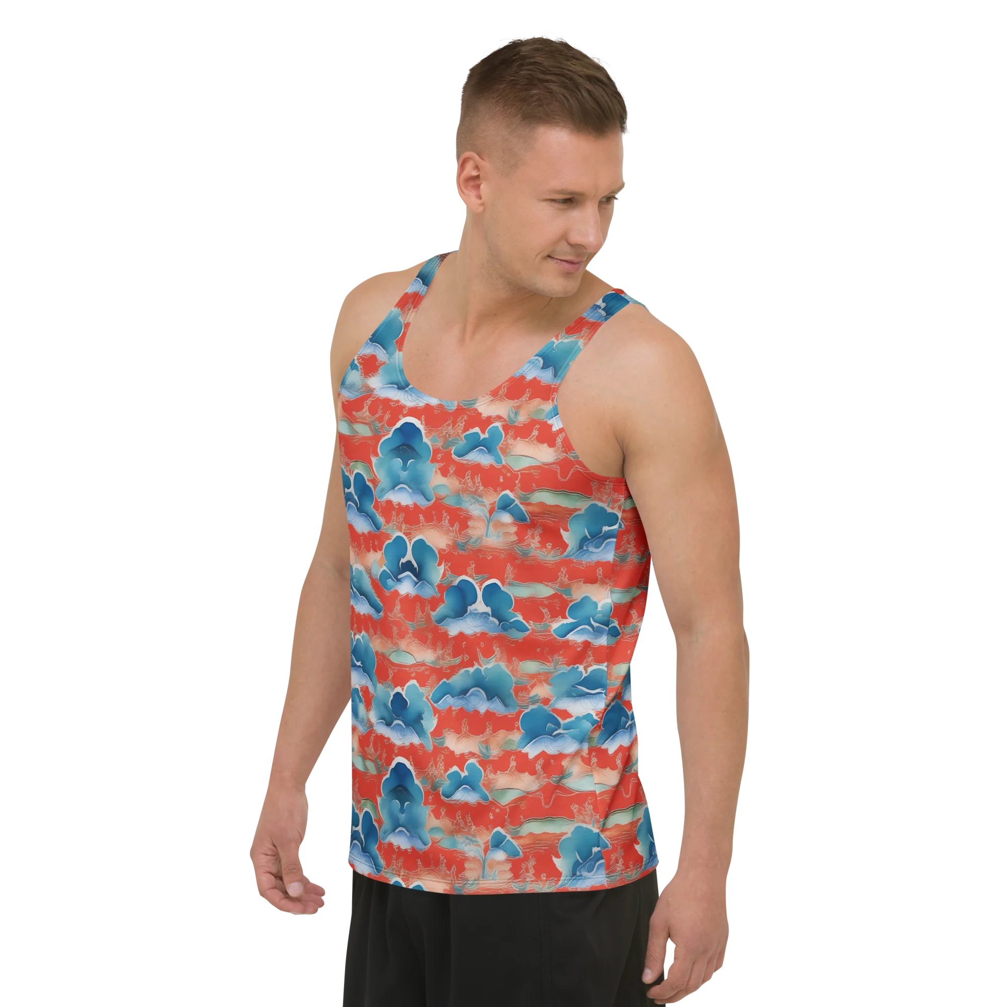 Vermilion Cloudscape on Men's Tank Top — Left Front