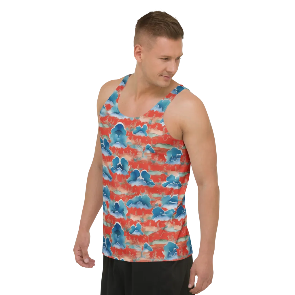 Vermilion Cloudscape on Men's Tank Top — Left Front