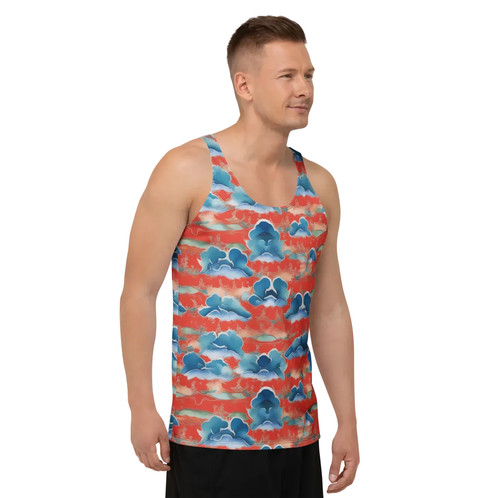 Vermilion Cloudscape on Men's Tank Top — Right Front