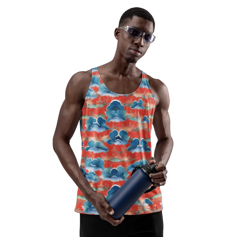 Vermilion Cloudscape on Men's Tank Top — Front