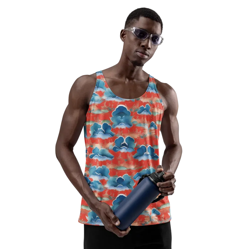 Vermilion Cloudscape on Men's Tank Top — Front