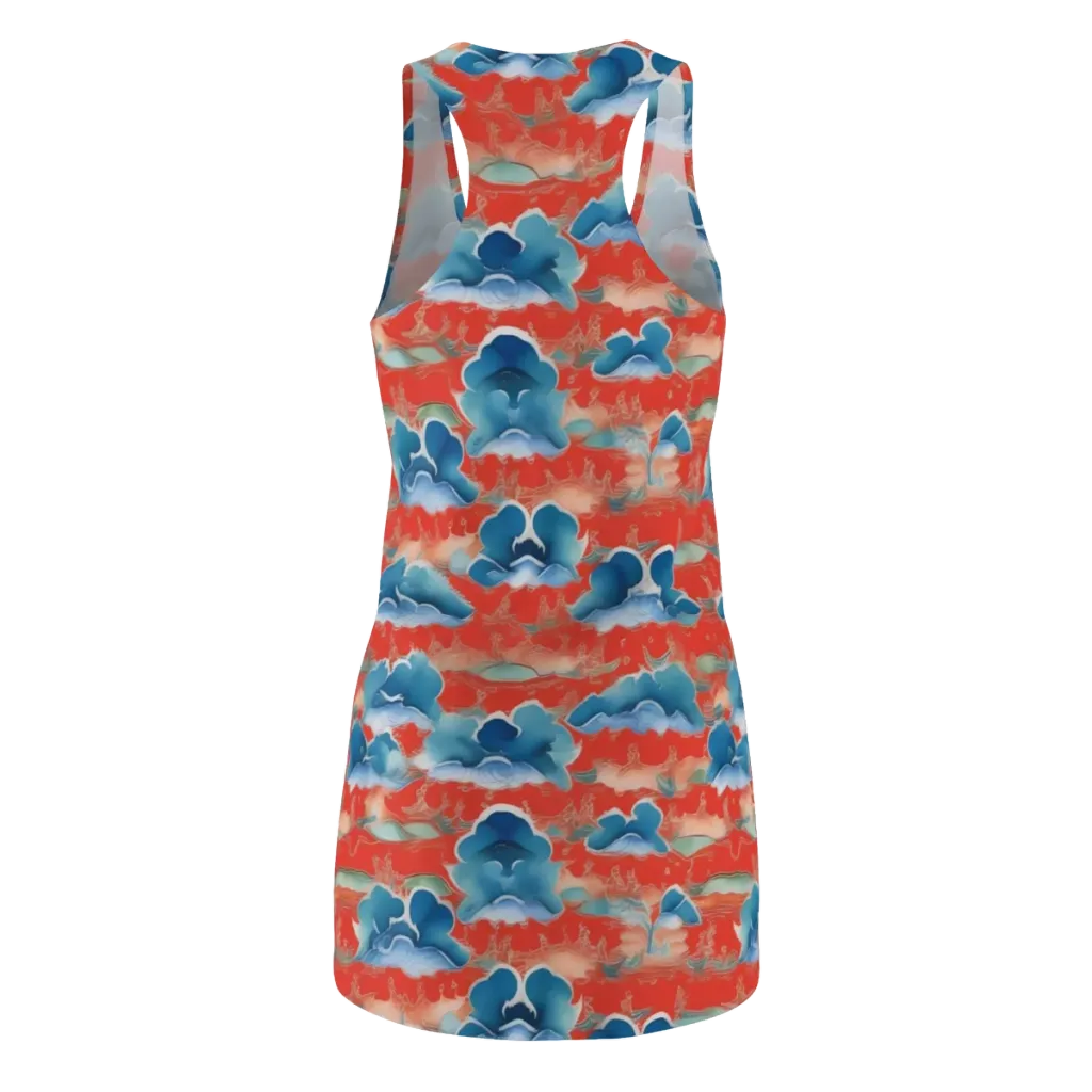 Vermilion Cloudscape on Racerback Dress — Back