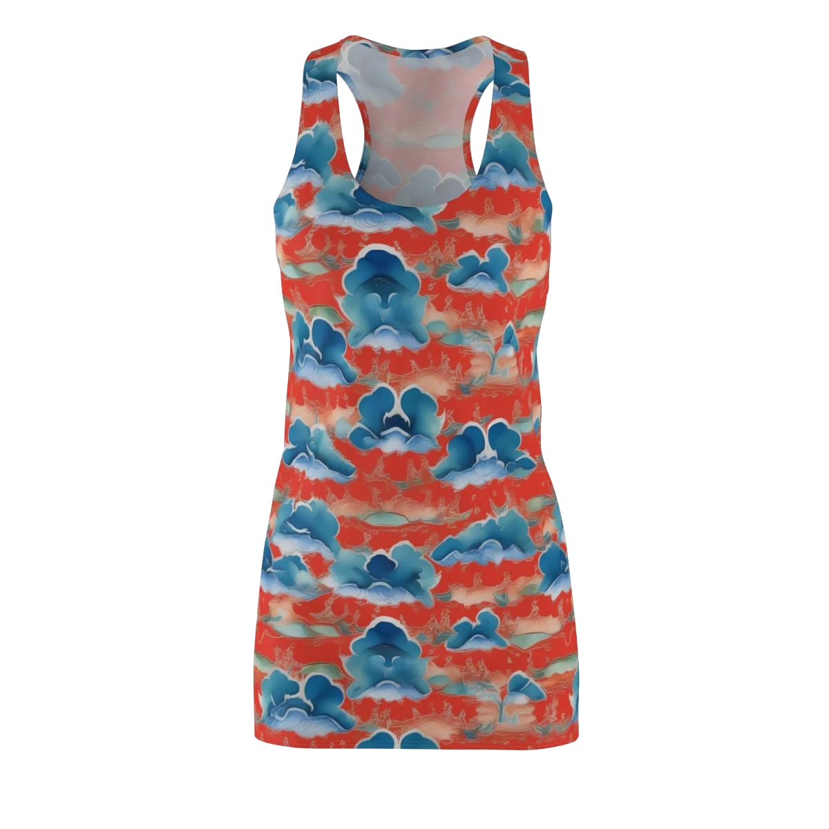 Vermilion Cloudscape on Racerback Dress — Front