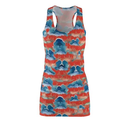 Vermilion Cloudscape on a Racerback Dress