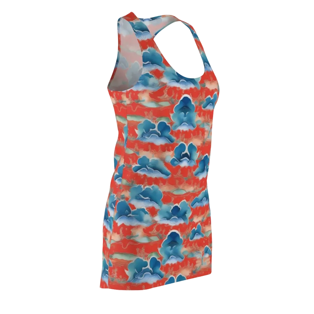 Vermilion Cloudscape on Racerback Dress — Front Side