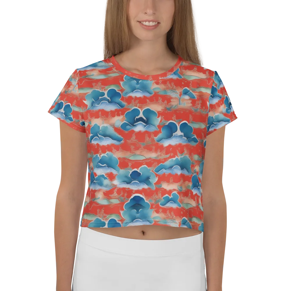 Vermilion Cloudscape on Crop Tee — Front