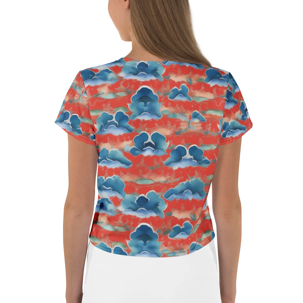 Vermilion Cloudscape on Crop Tee — Back