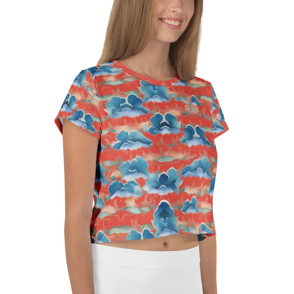 Vermilion Cloudscape on Crop Tee — Right