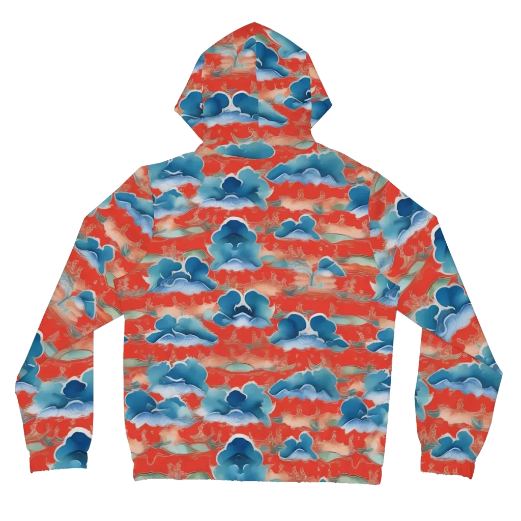 Vermilion Cloudscape on Women's Full-Zip Hoodie — Back