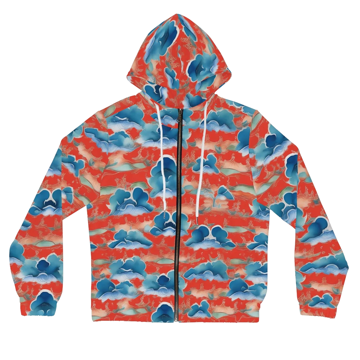 Vermilion Cloudscape on Women's Full-Zip Hoodie — Front
