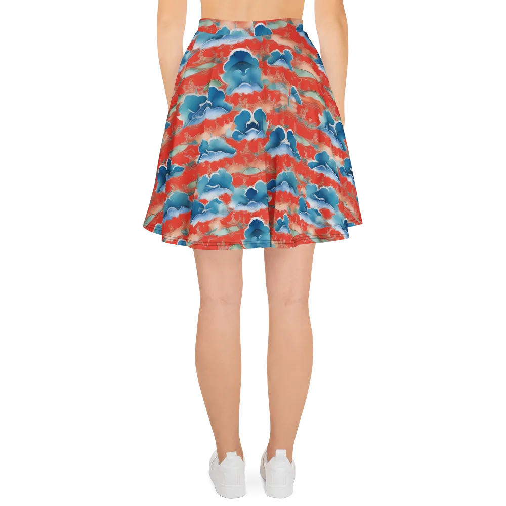 Vermilion Cloudscape on Skater Skirt — Back