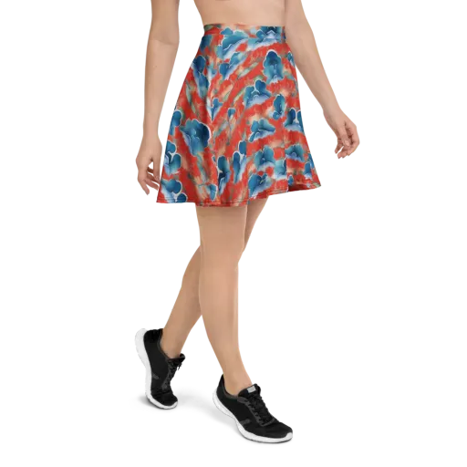Vermilion Cloudscape on a Skater Skirt