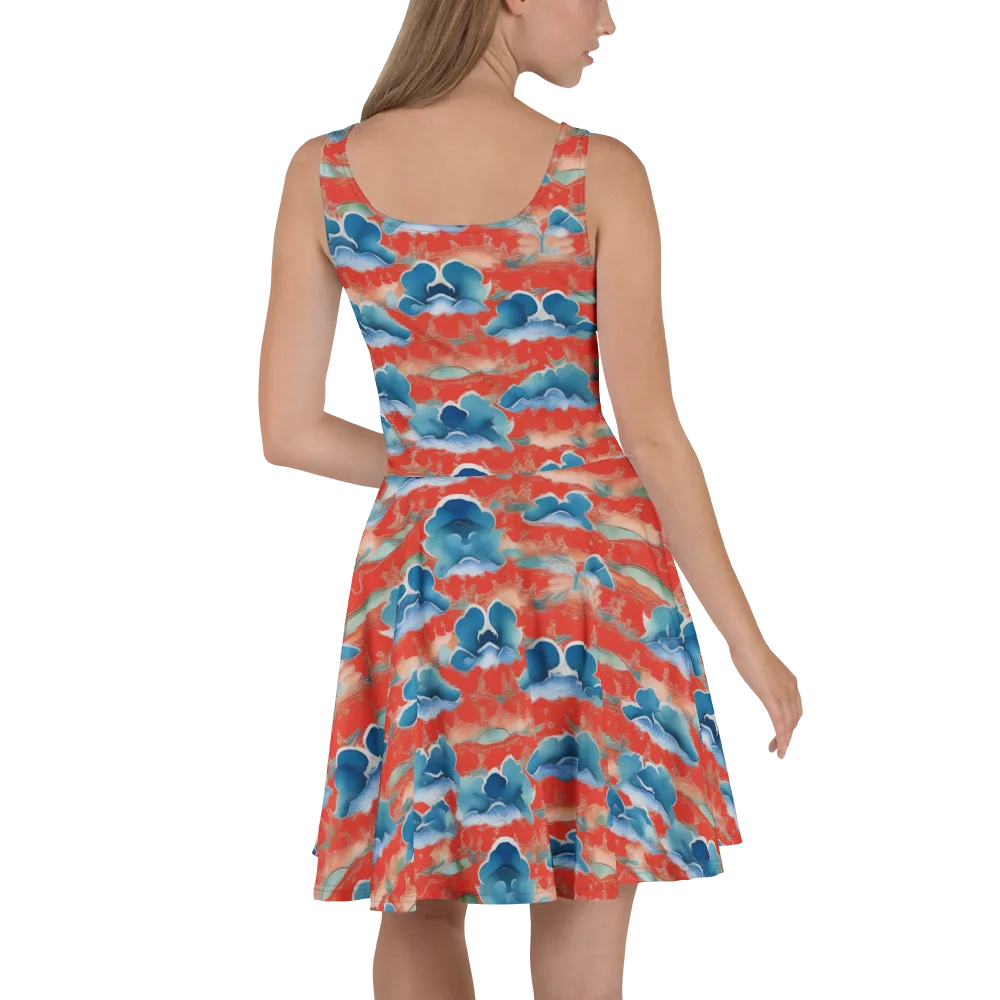 Vermilion Cloudscape on Skater Dress — Back