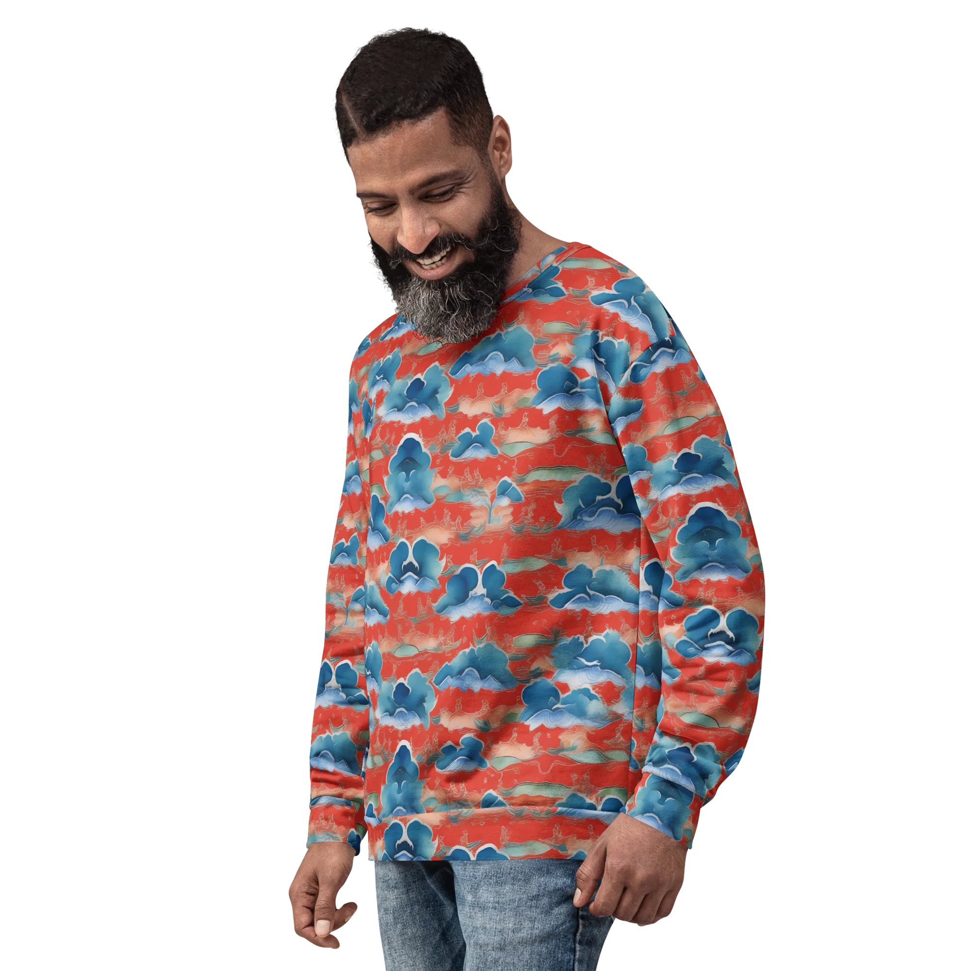 Vermilion Cloudscape on Sweatshirt — Left Front