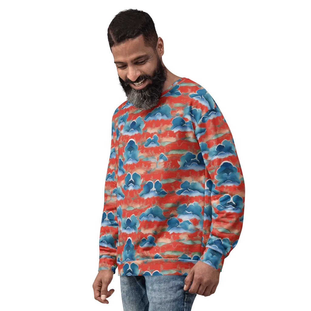 Vermilion Cloudscape on Sweatshirt — Left Front