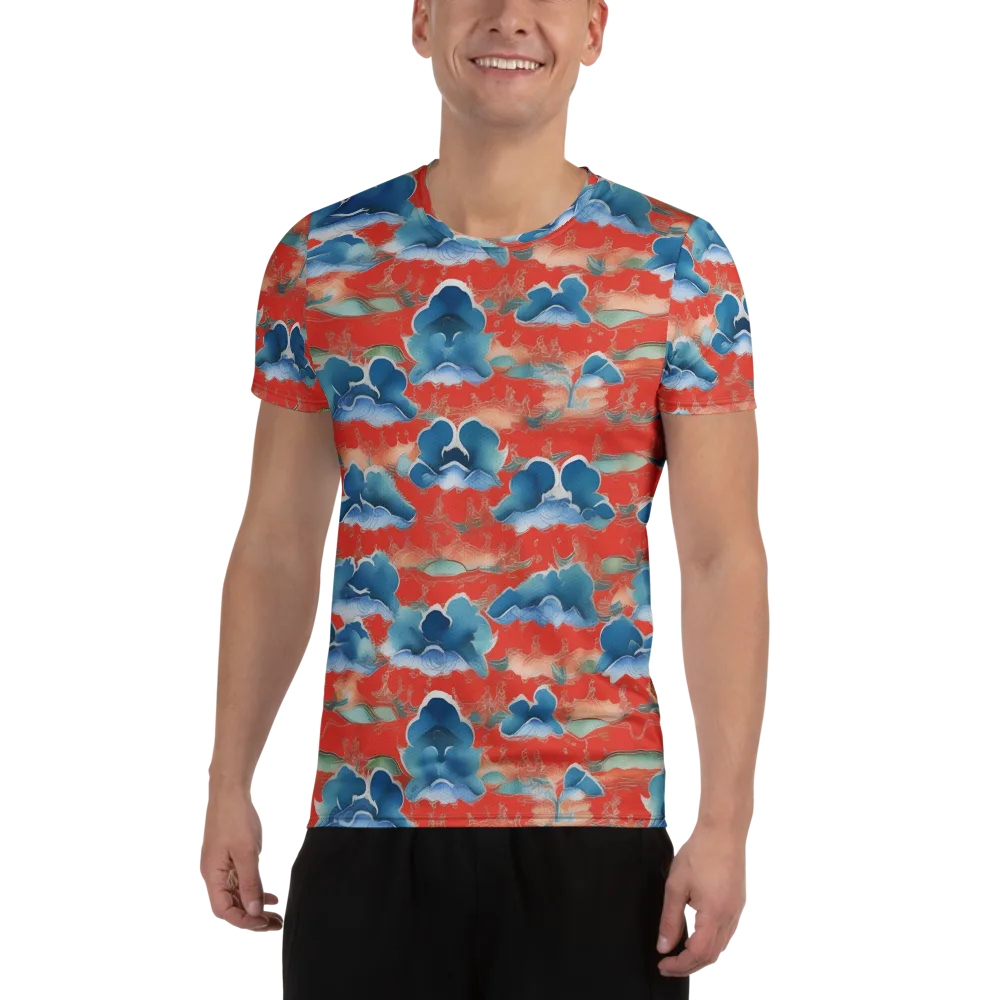 Vermilion Cloudscape on Men's Athletic T-Shirt — Front