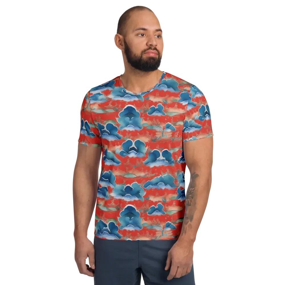 Vermilion Cloudscape on Men's Athletic T-Shirt — Front