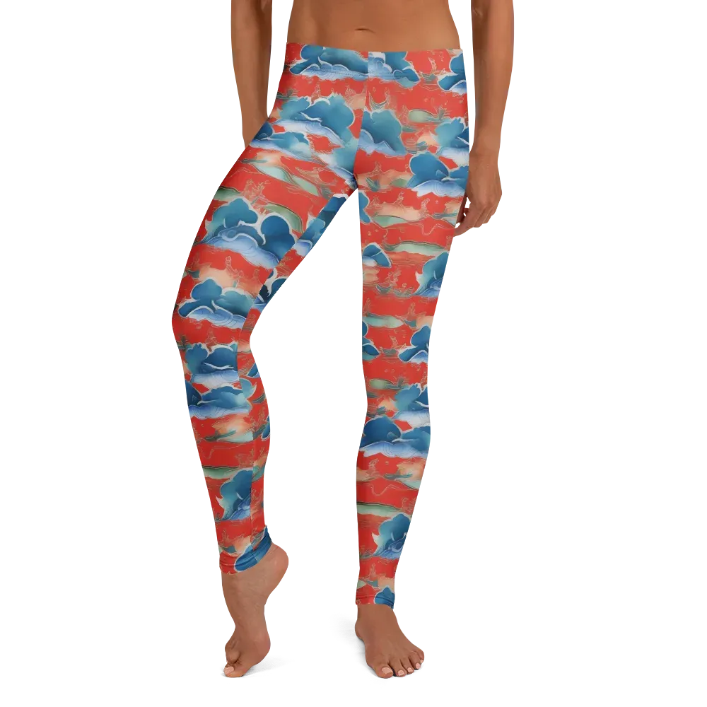 Vermilion Cloudscape on Leggings — Front