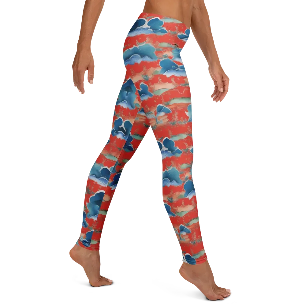 Vermilion Cloudscape on Leggings — Right