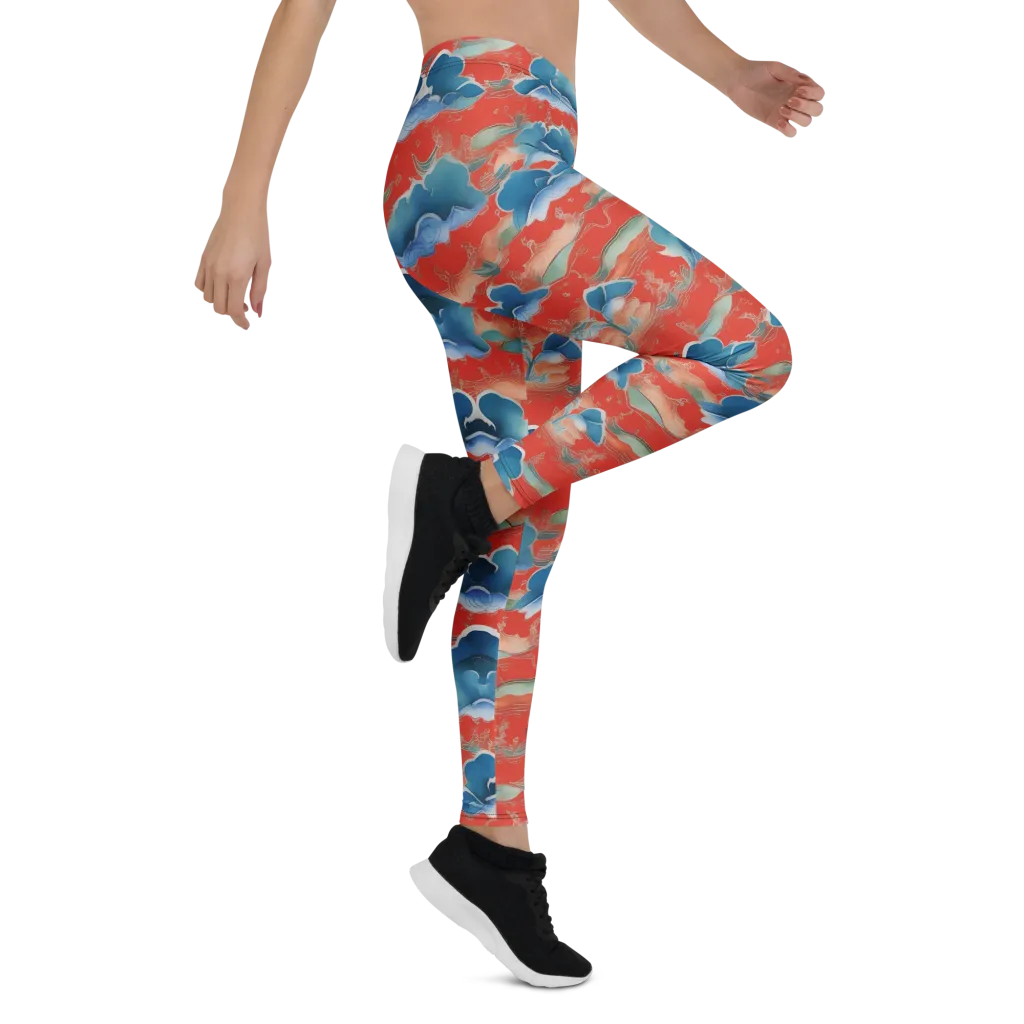 Vermilion Cloudscape on Leggings — Right