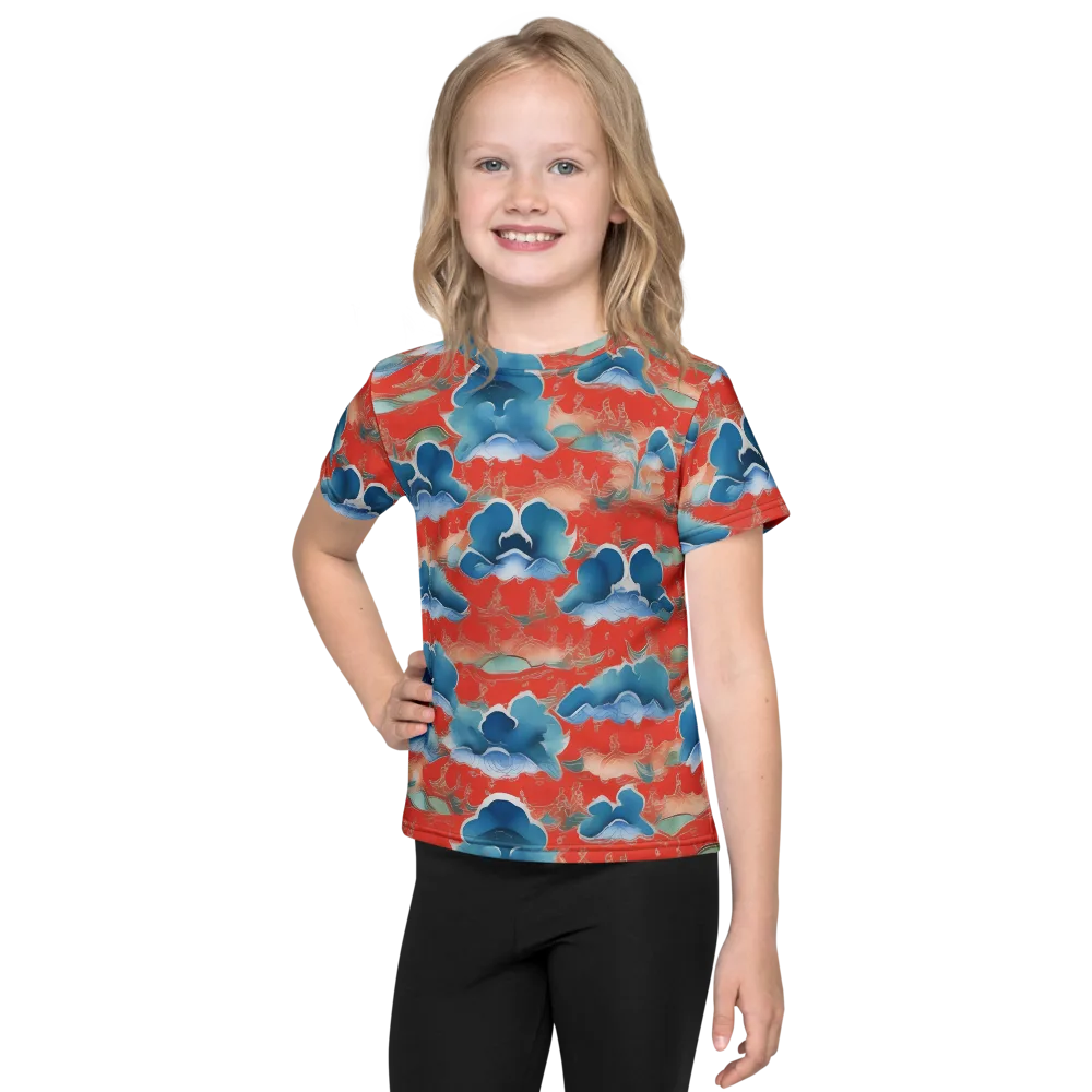 Vermilion Cloudscape on Kids Crew Neck T-Shirt — Front