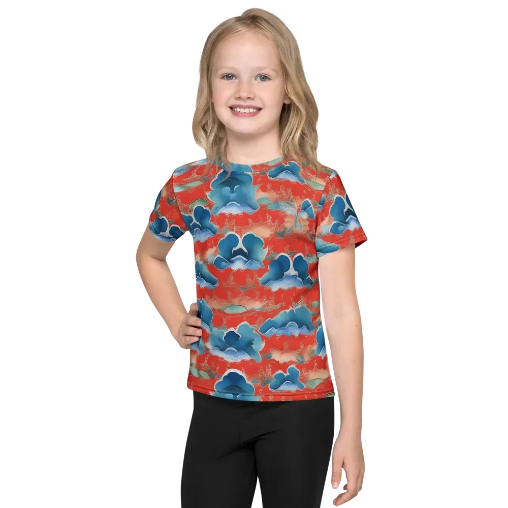 Vermilion Cloudscape on Kids Crew Neck T-Shirt — Front