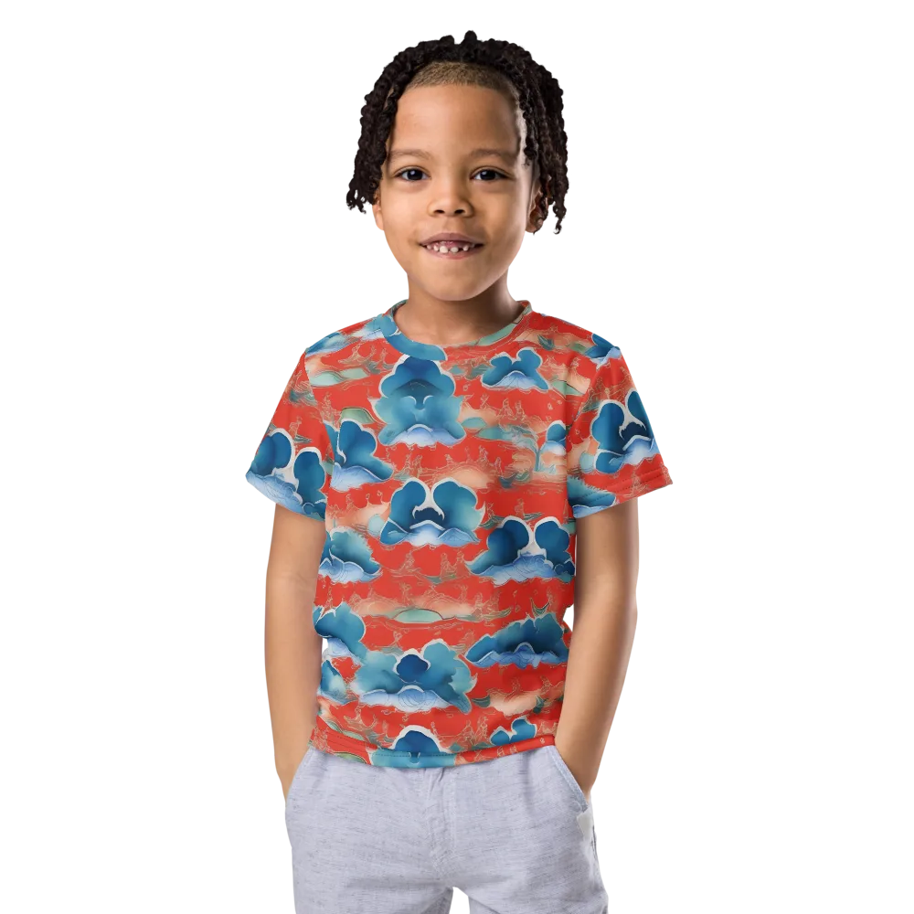 Vermilion Cloudscape on Kids Crew Neck T-Shirt — Front